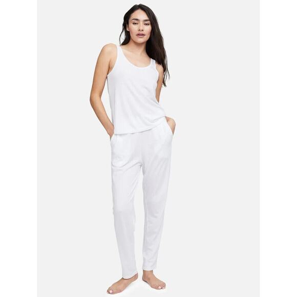 MATE The Label Tencel Sleep‎ Pant Sedona Women’s Size S Organic Cotton WHITE NEW - Picture 1 of 6